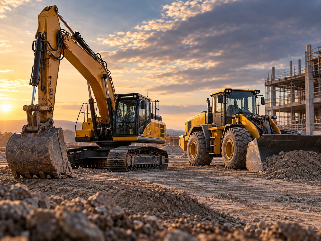 Construction machinery and spare parts